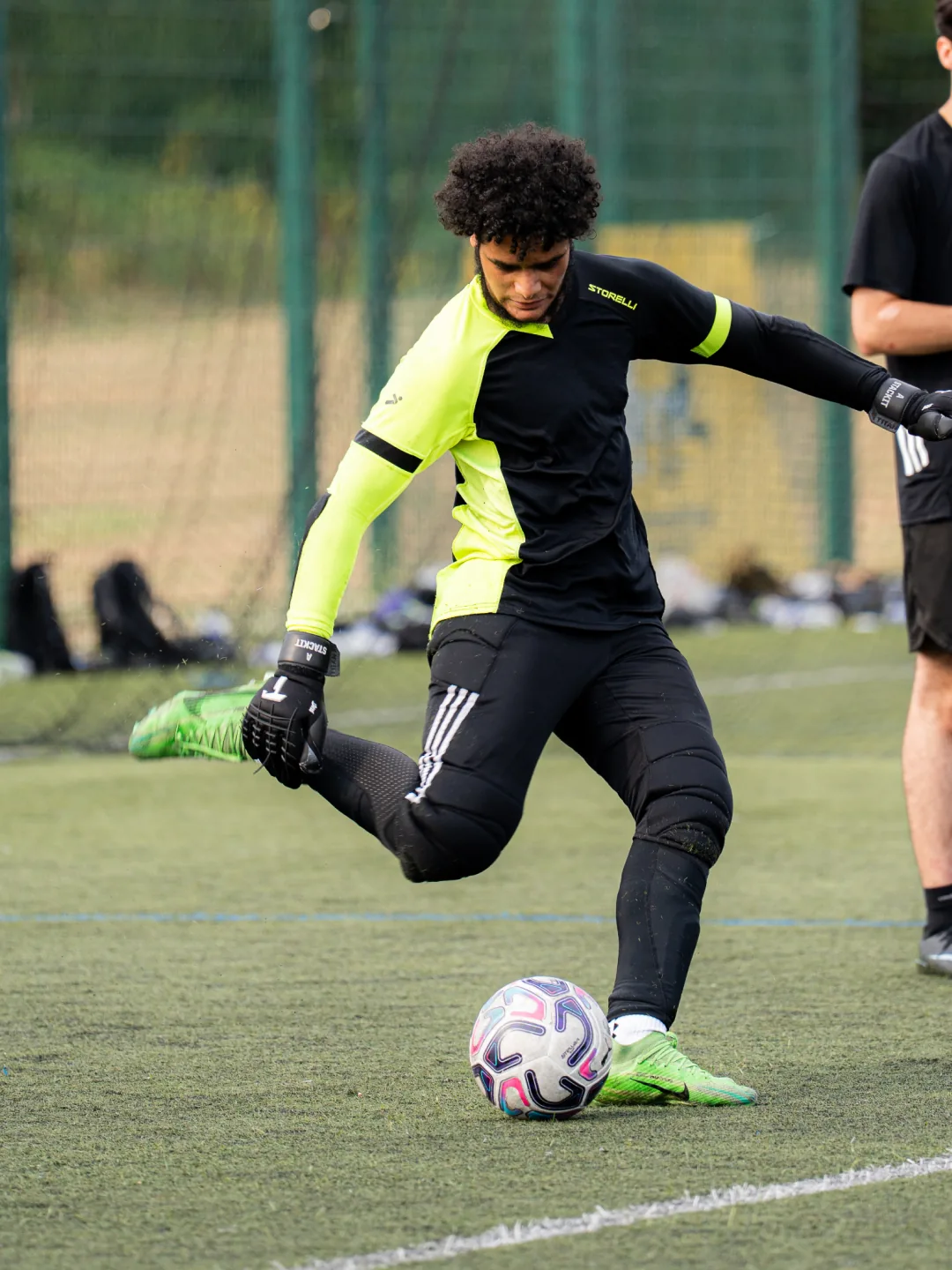 A player striking the ball